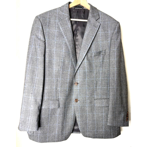 Lauren Ralph Lauren Men Size Black/White Glen Check Wool Two Button Blazer 44R - Picture 1 of 15